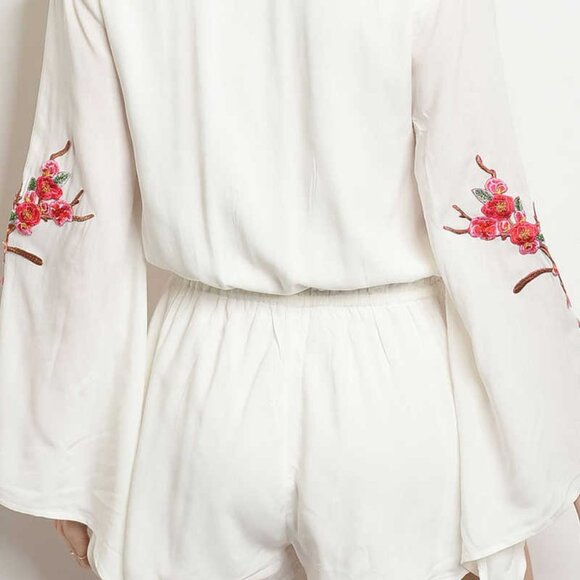 Almost To Heaven- Embroidered Romper White - Picture 3 of 3
